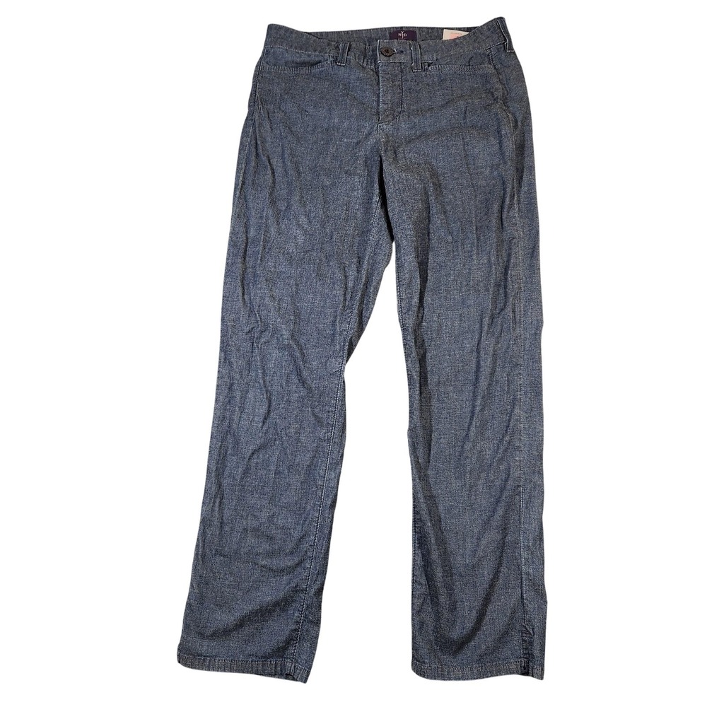 NYDJ Ankle Pants Womens 6 Blue Slim Leg Made In USA Stretch Denim Casual